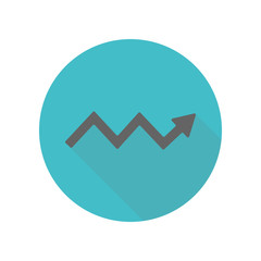 Poster - Arrow long shadow icon. Simple glyph, flat vector of arrow icons for ui and ux, website or mobile application
