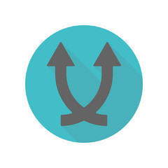 Poster - Arrow long shadow icon. Simple glyph, flat vector of arrow icons for ui and ux, website or mobile application