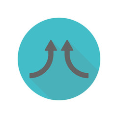 Poster - Arrow long shadow icon. Simple glyph, flat vector of arrow icons for ui and ux, website or mobile application