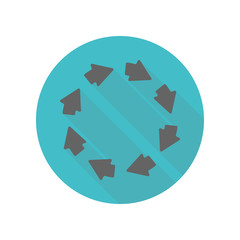 Poster - Arrow long shadow icon. Simple glyph, flat vector of arrow icons for ui and ux, website or mobile application