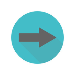 Poster - Arrow long shadow icon. Simple glyph, flat vector of arrow icons for ui and ux, website or mobile application