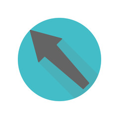 Poster - Arrow long shadow icon. Simple glyph, flat vector of arrow icons for ui and ux, website or mobile application