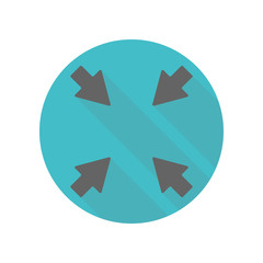 Poster - Arrow, size long shadow icon. Simple glyph, flat vector of arrow icons for ui and ux, website or mobile application