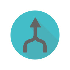 Poster - Arrow long shadow icon. Simple glyph, flat vector of arrow icons for ui and ux, website or mobile application