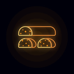 Poster - Food, marzipan neon icon. Simple thin line, outline vector of web icons for ui and ux, website or mobile application