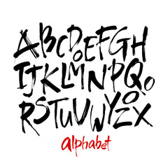 Wall Mural - vector acrylic brush style hand drawn alphabet font. calligraphy alphabet on a white background