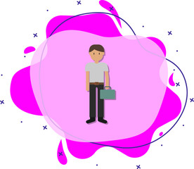Poster - Man, suitcase cartoon icon. Simple color vector of travel icons for ui and ux, website or mobile application