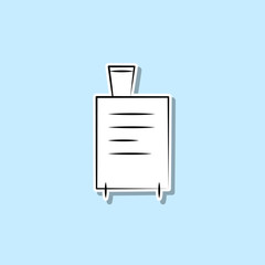 Poster - Suitcase sticker icon. Simple thin line, outline vector of travel icons for ui and ux, website or mobile application