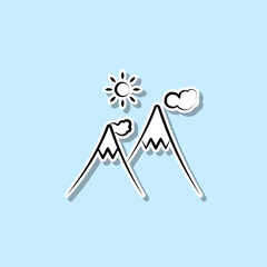Poster - mountain sticker icon. simple thin line, outline vector of travel icons for ui and ux, website or mo
