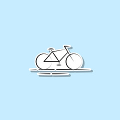 Poster - Bicycle sticker icon. Simple thin line, outline vector of travel icons for ui and ux, website or mobile application