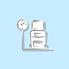 Poster - Luggage scale sticker icon. Simple thin line, outline vector of travel icons for ui and ux, website or mobile application