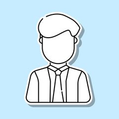 Poster - man in business suit avatar sticker icon. simple thin line, outline vector of avatar icons for ui an