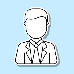 Poster - Businessman avatar sticker icon. Simple thin line, outline vector of avatar icons for ui and ux, website or mobile application