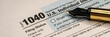 © Leonid - Tax forms 1040. U.S Individual Income Tax Return. wide banner
