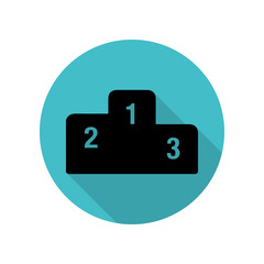 Poster - Prize podium long shadow icon. Simple glyph, flat vector of arrow icons for ui and ux, website or mobile application
