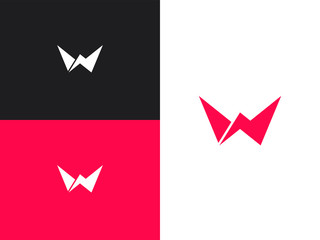 Wall Mural - initial letter w with lightning. flash vector logotype