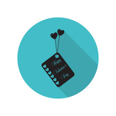 Poster - Greeting card long shadow icon. Simple glyph, flat vector of arrow icons for ui and ux, website or mobile application