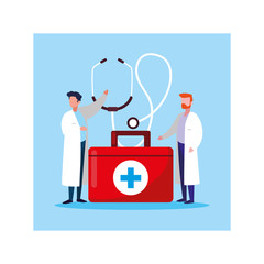 Wall Mural - doctor with first aid kit medical