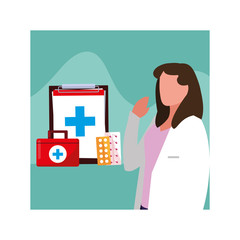 Wall Mural - doctor with first aid kit medical