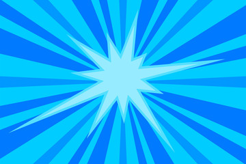 Wall Mural - Comic blue sunbeam background retro pop art style cartoon