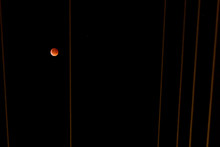 Blood Moon, Red Full Moon Against A Black Sky