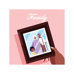 Sticker - photograph of old couple and a grandchild