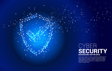 Poster - Protection shield icon from dot connect line polygon network. concept of guard security and safety