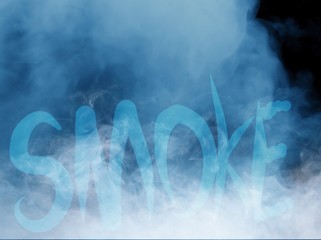 Wall Mural - smoke white and blue on dark background