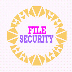 Fototapete - Writing note showing File Security. Business concept for Protecting digital data such as those in a database from loss Asymmetrical uneven shaped pattern object multicolour design