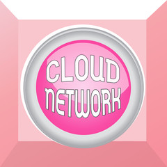 Poster - Conceptual hand writing showing Cloud Network. Concept meaning Access of networking resources from centralized provider Colored sphere switch center background middle round shaped