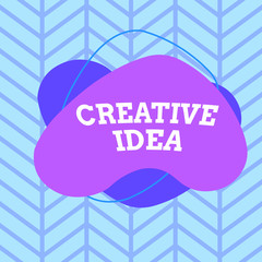 Poster - Text sign showing Creative Idea. Business photo showcasing the overarching concept that captures audience interest Asymmetrical uneven shaped format pattern object outline multicolour design