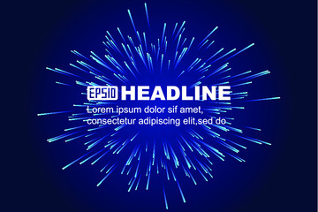 Poster - Blue gradient radioactive lines poster background.