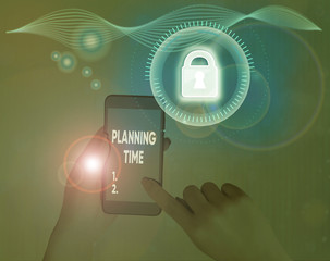 Fototapete - Handwriting text writing Planning Time. Conceptual photo Exercising mindful control of time spent on specific activity