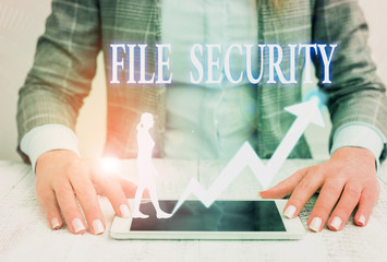 Fototapete - Writing note showing File Security. Business concept for Protecting digital data such as those in a database from loss
