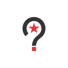 Poster - Question mark with star logo design vector