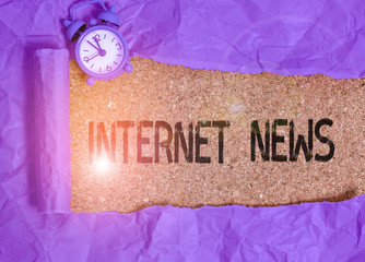 Poster - Writing note showing Internet News. Business concept for the information about current events published online