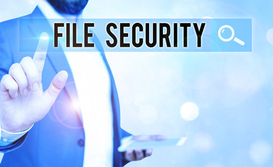 Fototapete - Handwriting text File Security. Conceptual photo Protecting digital data such as those in a database from loss