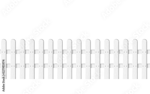 Cuadros en Lienzo seamless wooden fence isolated on white or background