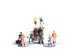 Selective focus picture of CEO and lower level employee miniature insight for job and income discrimination concept.
