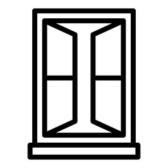 Poster - Open window frame icon. Outline open window frame vector icon for web design isolated on white background