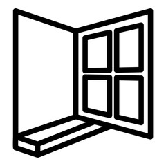 Poster - open house window icon. outline open house window vector icon for web design isolated on white backg