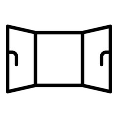 Poster - Big window house icon. Outline big window house vector icon for web design isolated on white background