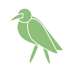 Sticker - cartoon bird icon, silhouette style