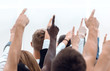 © ASDF - cropped image of a youth group pointing up.