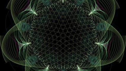 Wall Mural - complex brightly colored kaleidoscope evolves then fades to black
