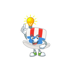 Wall Mural - Smart uncle sam hat cartoon character has an idea