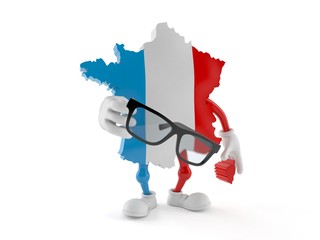 Poster - France character holding glasses