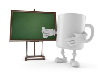 Wall Mural - Mug character with blank blackboard