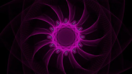 Wall Mural - slowly evolving abstract spiral pattern on black background