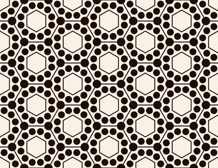 Poster - seamless abstract background with hexagons and halftone dots